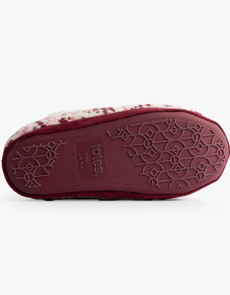 Toasties FAIR ISLE KNIT Boot Slippers Womens Fair Isle