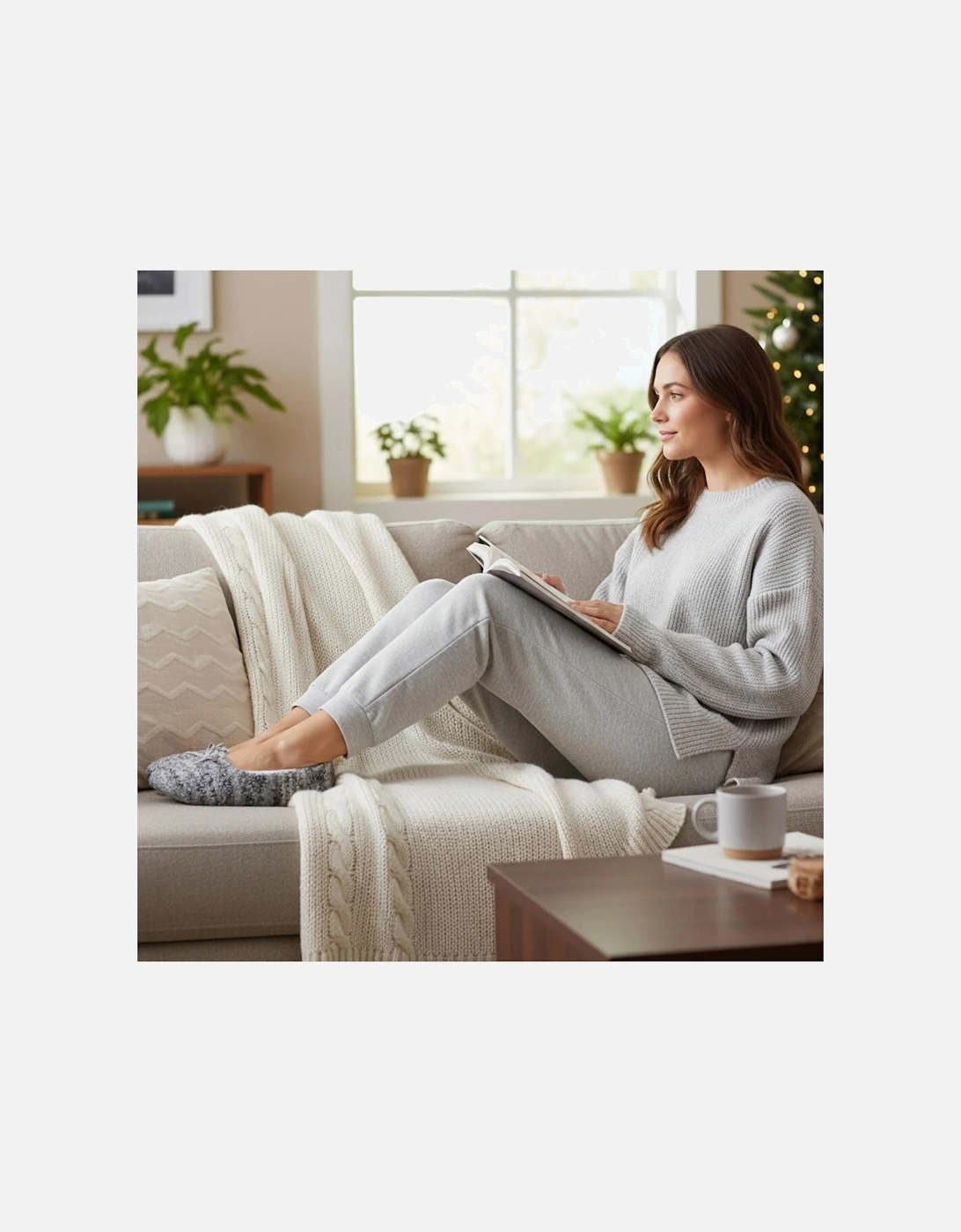 Toasties KNITTED Ballet Slippers Womens Blue