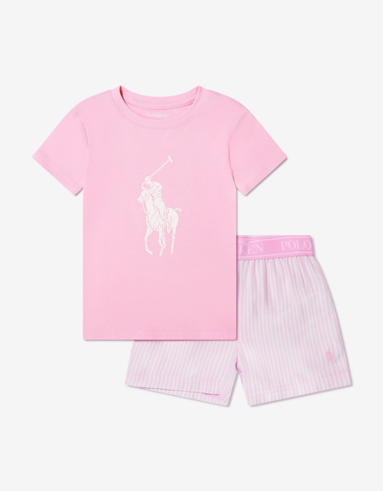 Girls Short Pyjama Set in Pink