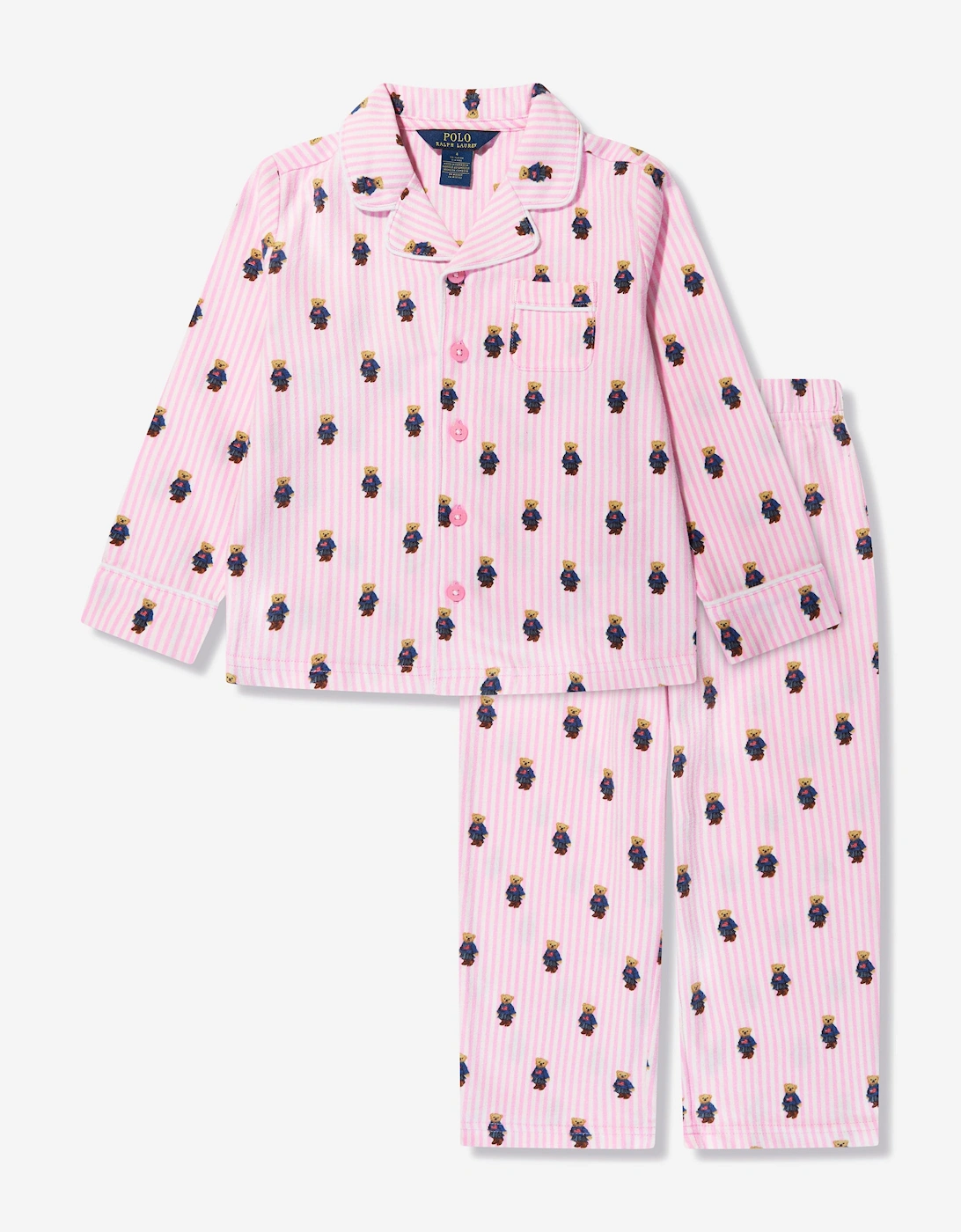 Ralph Lauren Girls Pink 'S Bear Pyjamas Set In - : 7 Years Size 7 Yrs Kids
