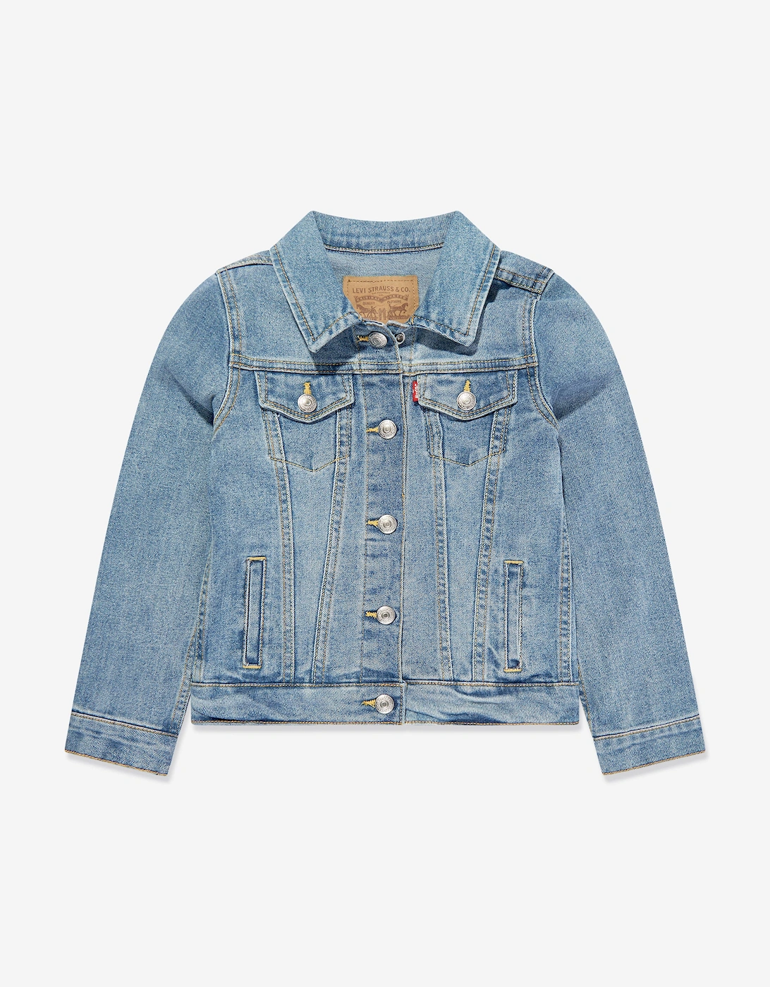 Girls Stretch Trucker Jacket in Blue, 5 of 4