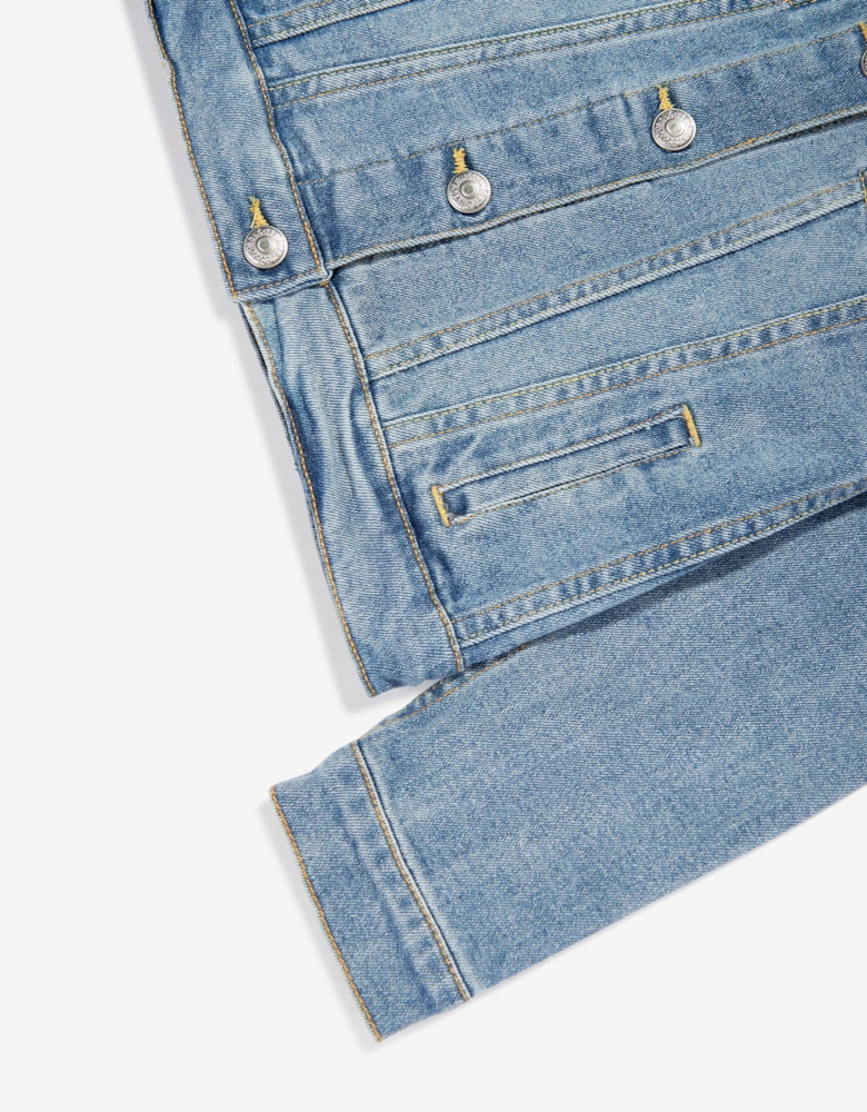 Girls Stretch Trucker Jacket in Blue