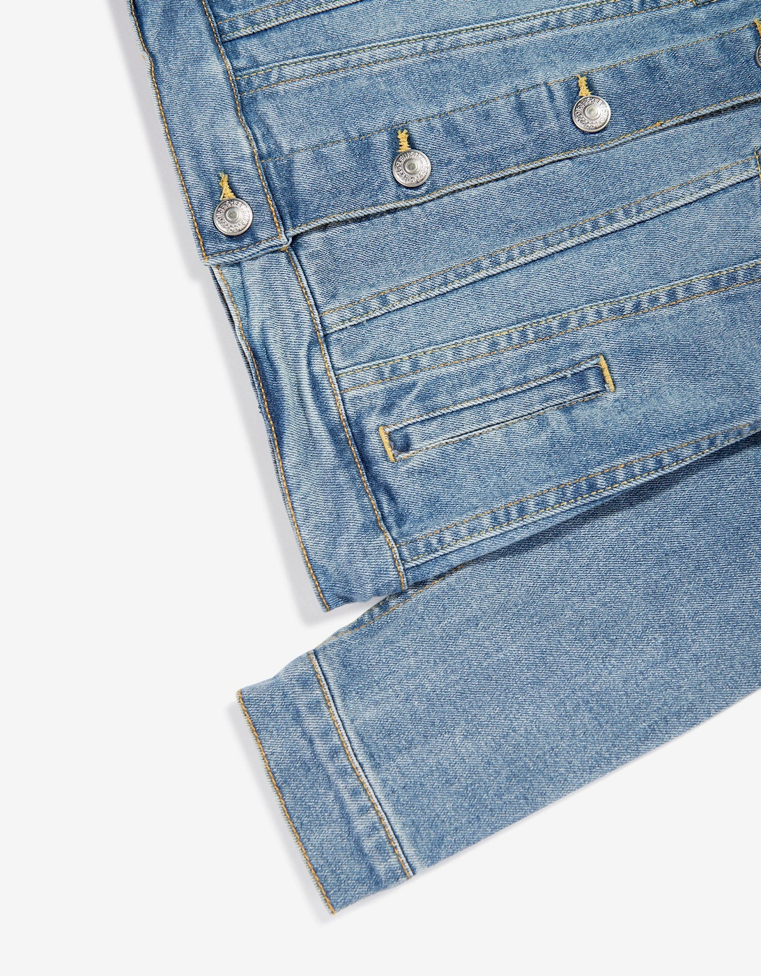 Girls Stretch Trucker Jacket in Blue