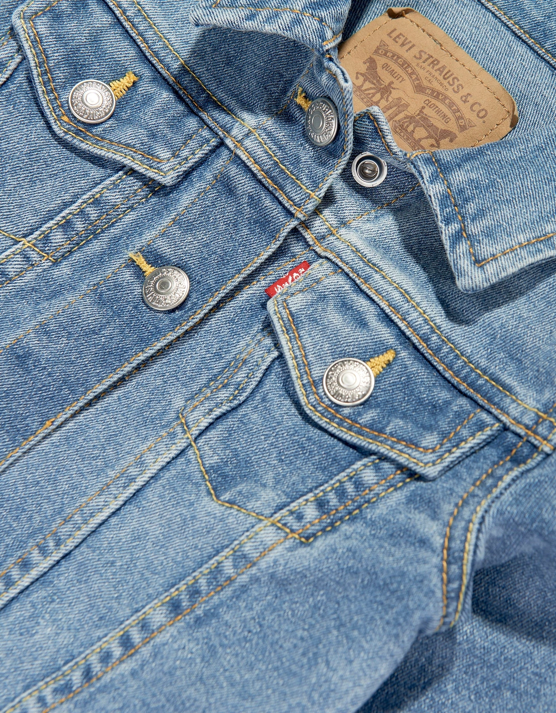 Girls Stretch Trucker Jacket in Blue