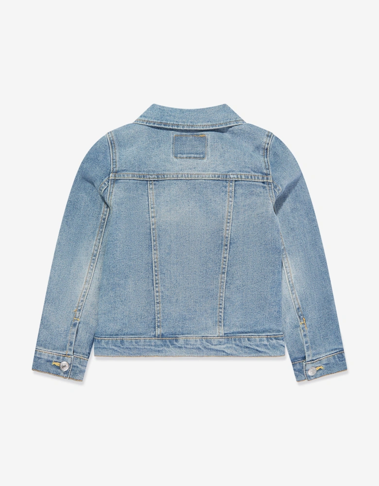 Girls Stretch Trucker Jacket in Blue