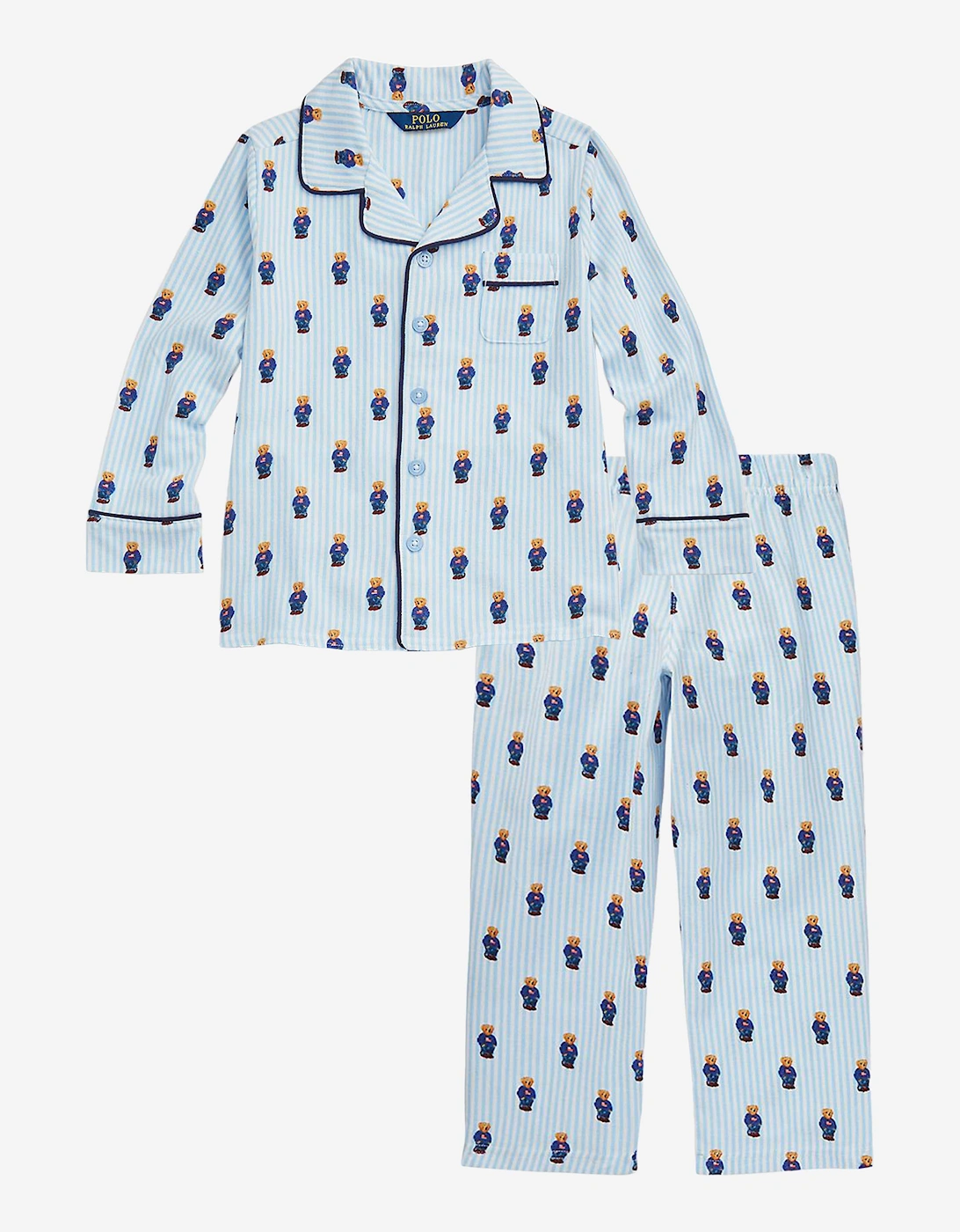 Ralph Lauren Boys Blue 'S Bear Pyjama Set In - : 7 Years Size 7 Yrs Kids