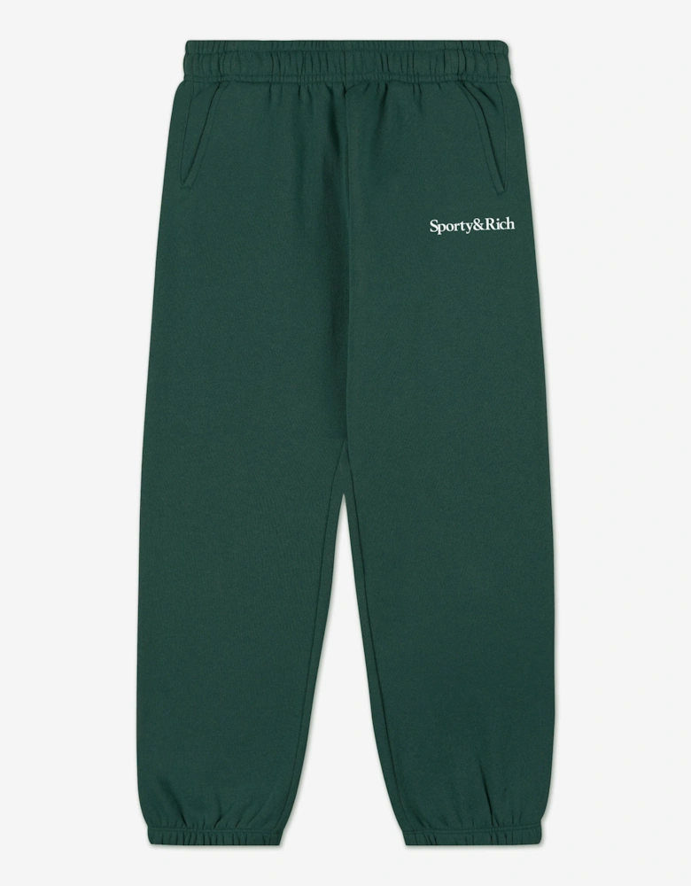 Kids Serif Logo Joggers in Green