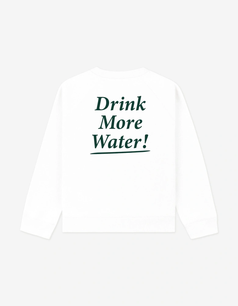 Kids Drink More Water Sweatshirt in White