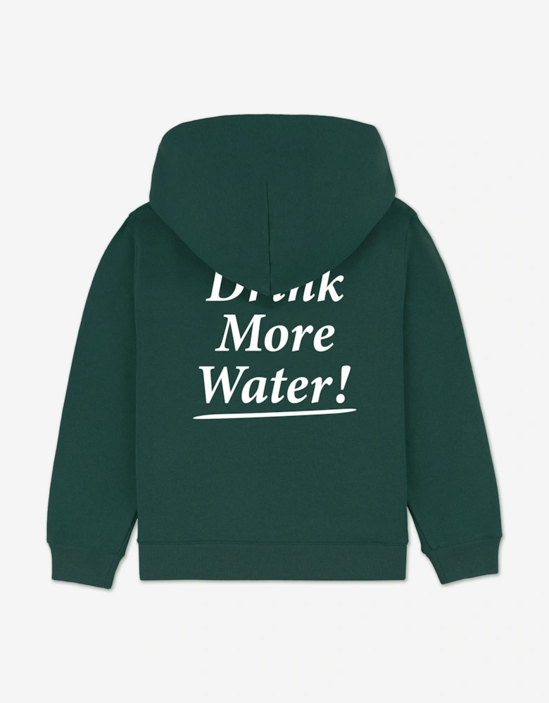 Kids Drink More Water Hoodie in Green