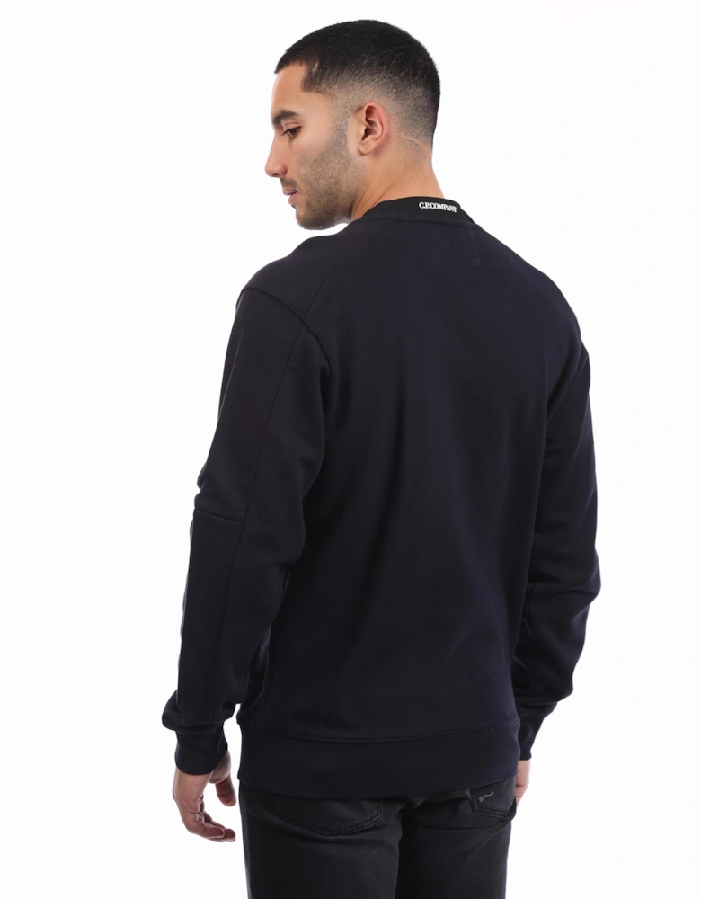 Diagonal Raised Fleece Lens Crewneck Sweatshirt