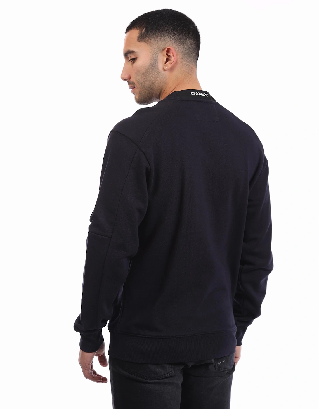 Diagonal Raised Fleece Lens Crewneck Sweatshirt