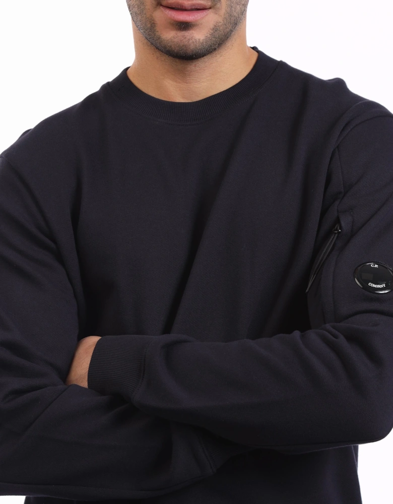 Diagonal Raised Fleece Lens Crewneck Sweatshirt