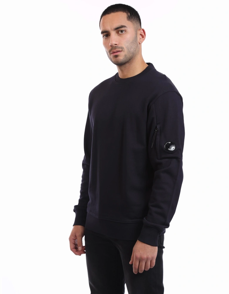 Diagonal Raised Fleece Lens Crewneck Sweatshirt