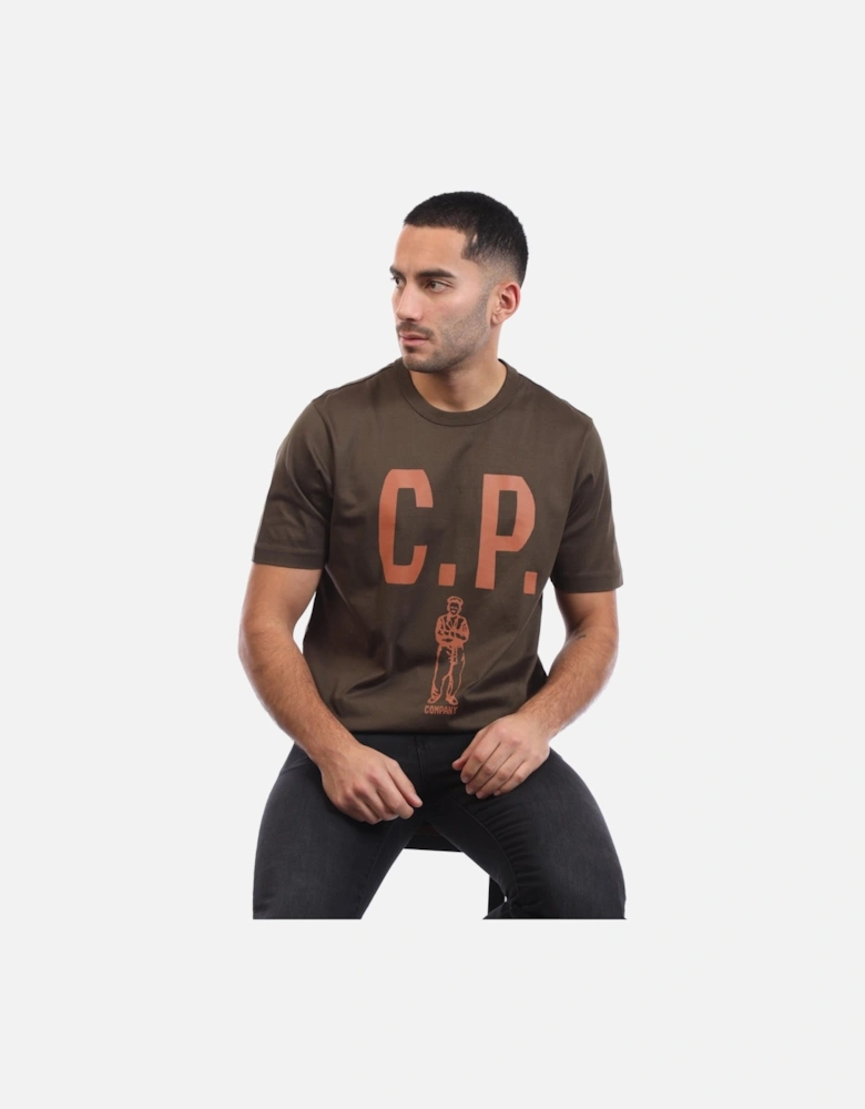 Mercerized 30/2 Jersey Twisted Logo T-Shirt