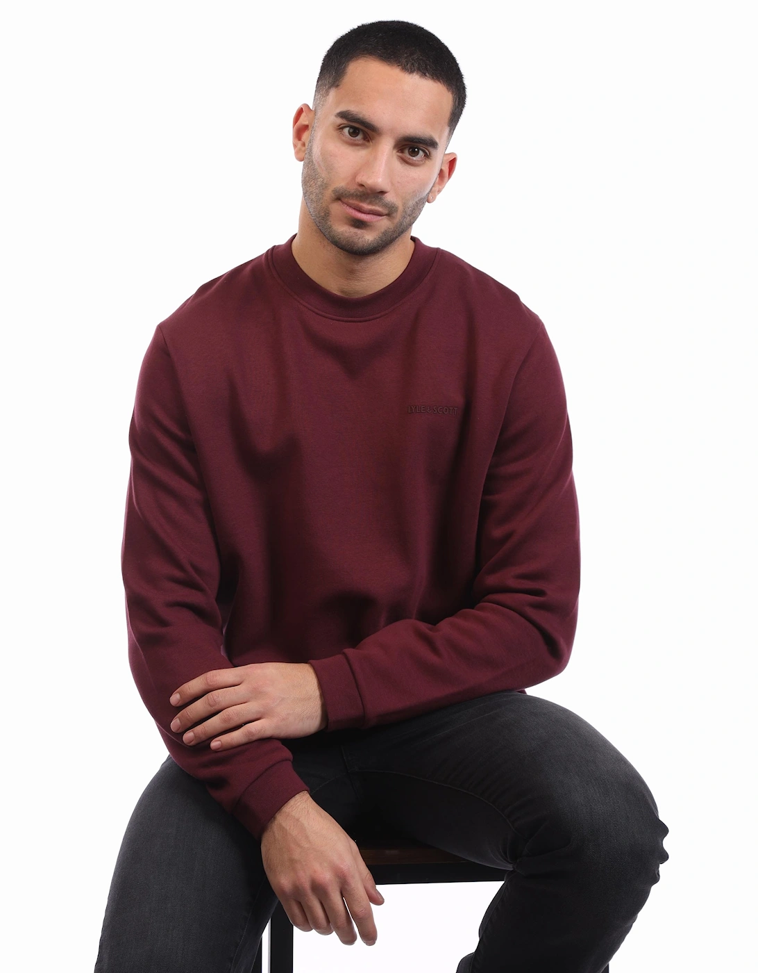 Logo Brushback Crewneck Jumper