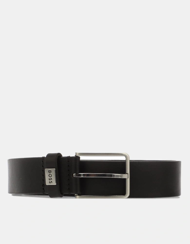 Elio Italian Leather Belt with Logo Keeper