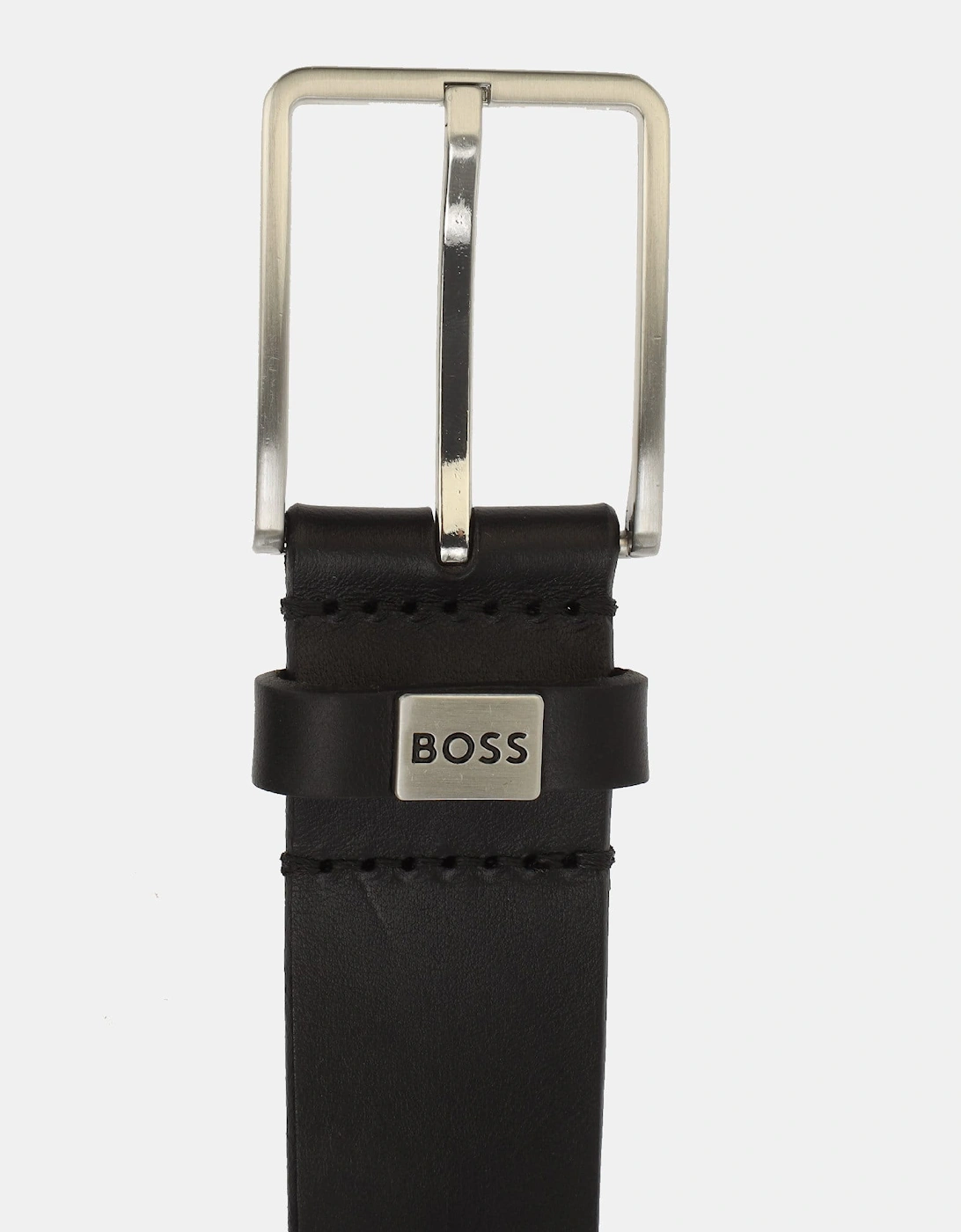 Elio Italian Leather Belt with Logo Keeper