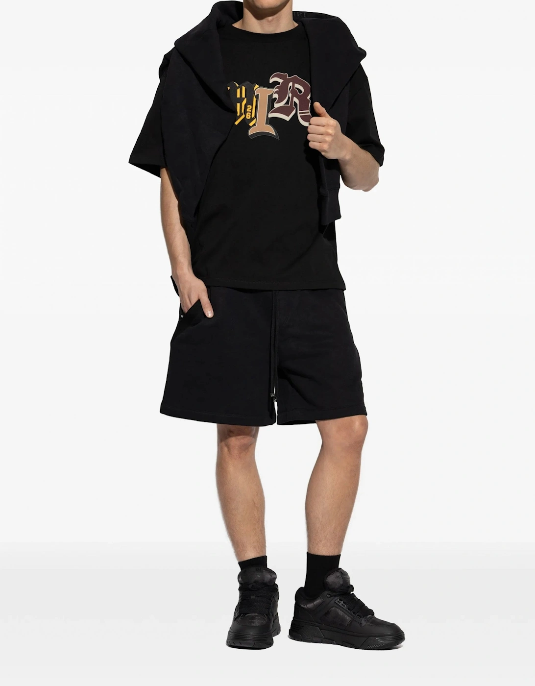 Varsity Patch Oversized Tee Black