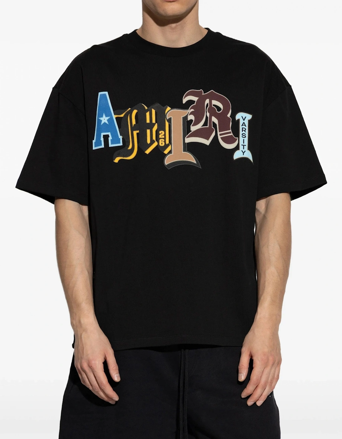 Varsity Patch Oversized Tee Black