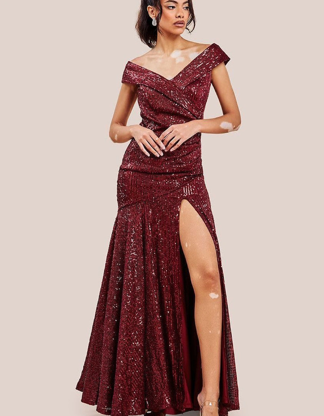 Bardot Sequin Pleated Maxi Dress, 2 of 1