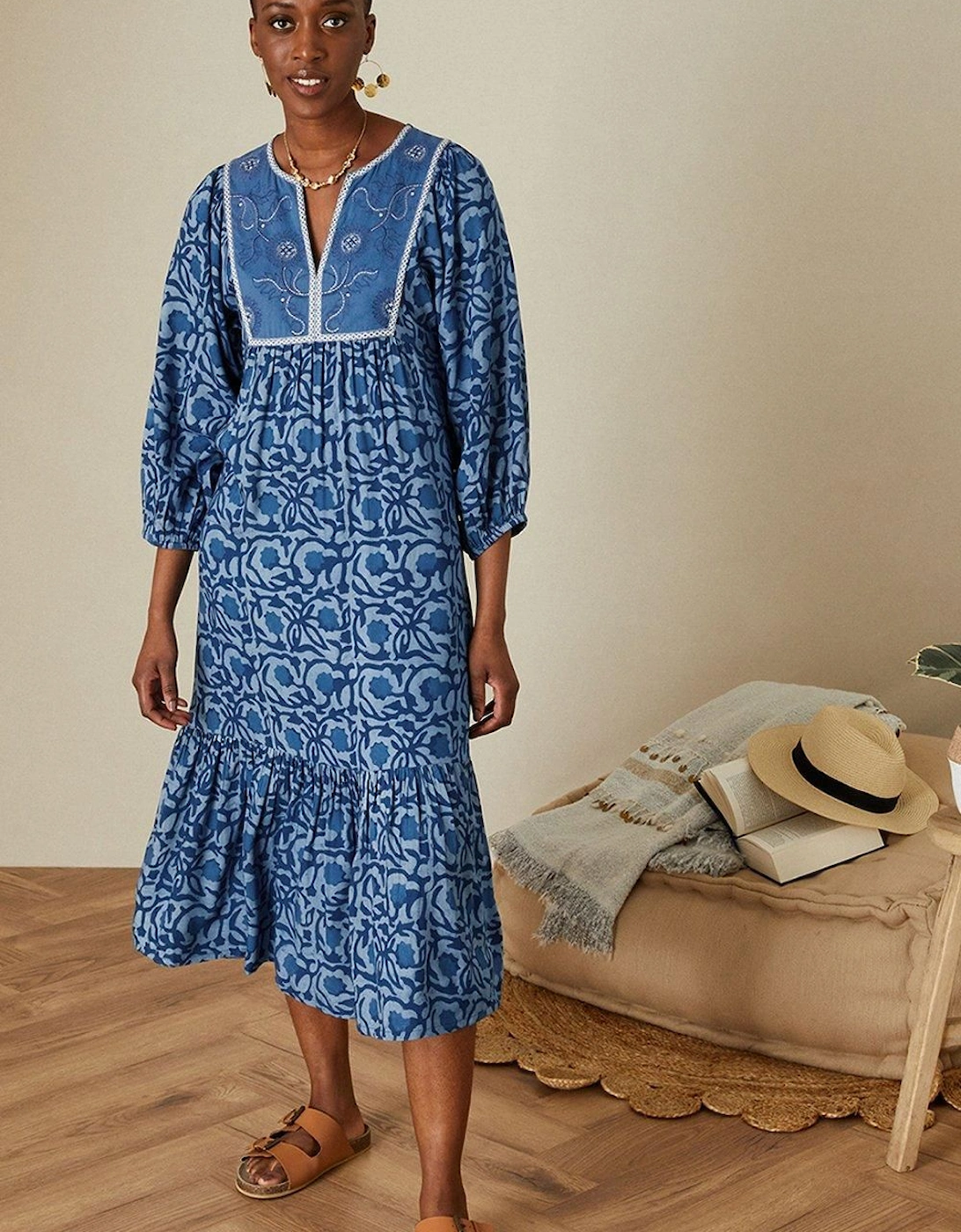 Floral Batik Smock Dress, 2 of 1