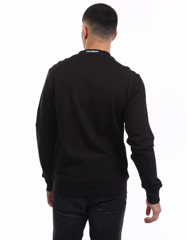 Diagonal Raised Fleece Lens Crewneck Sweatshirt