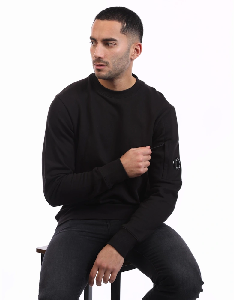 Diagonal Raised Fleece Lens Crewneck Sweatshirt