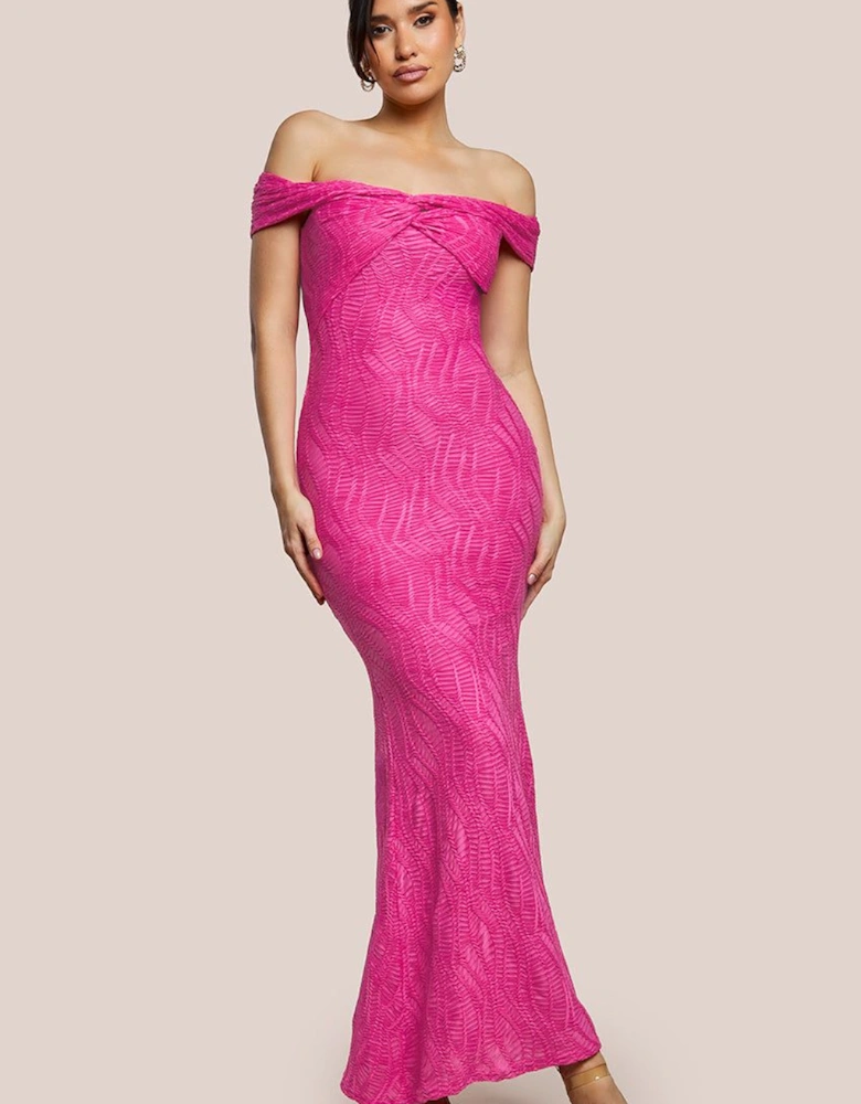 Front Knot Twist Maxi Dress