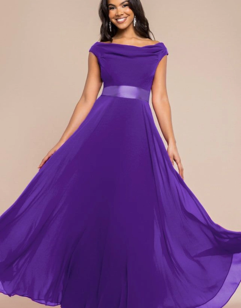 Cowl Neck Chiffon Maxi Dress