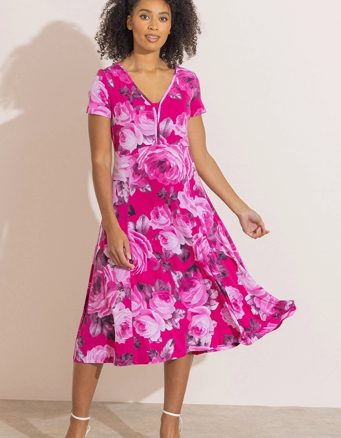 Bouquet Print Short Sleeve Dress, 2 of 1