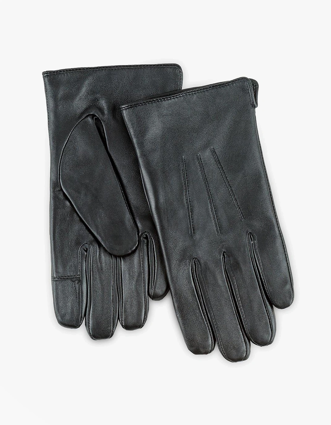 Isotoner SMARTOUCH WATER REPELLENT 3 POINT LEATHER Mens Gloves Black, 3 of 2