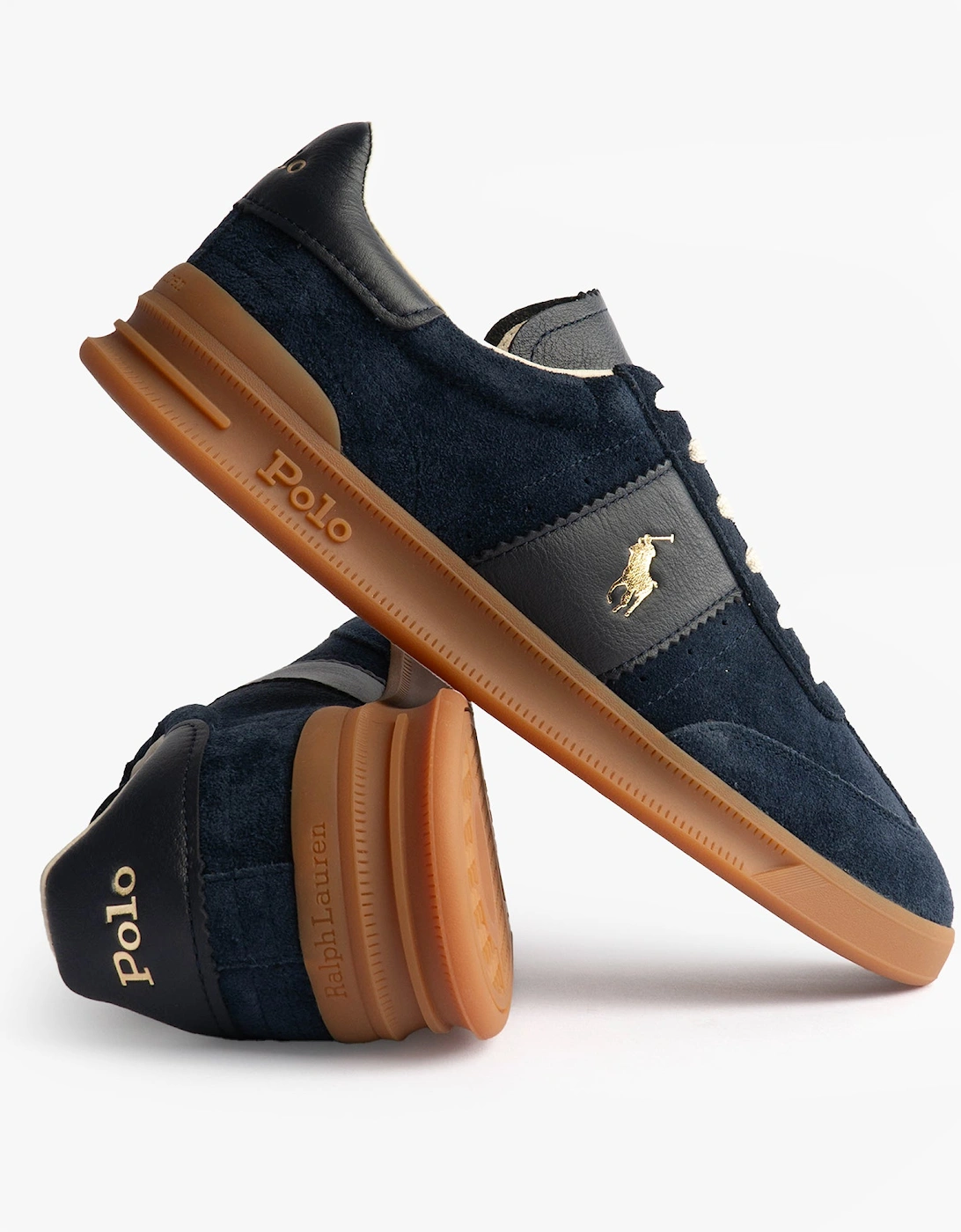 Heritage Aera Mens Lace Up Suede Trainer Navy