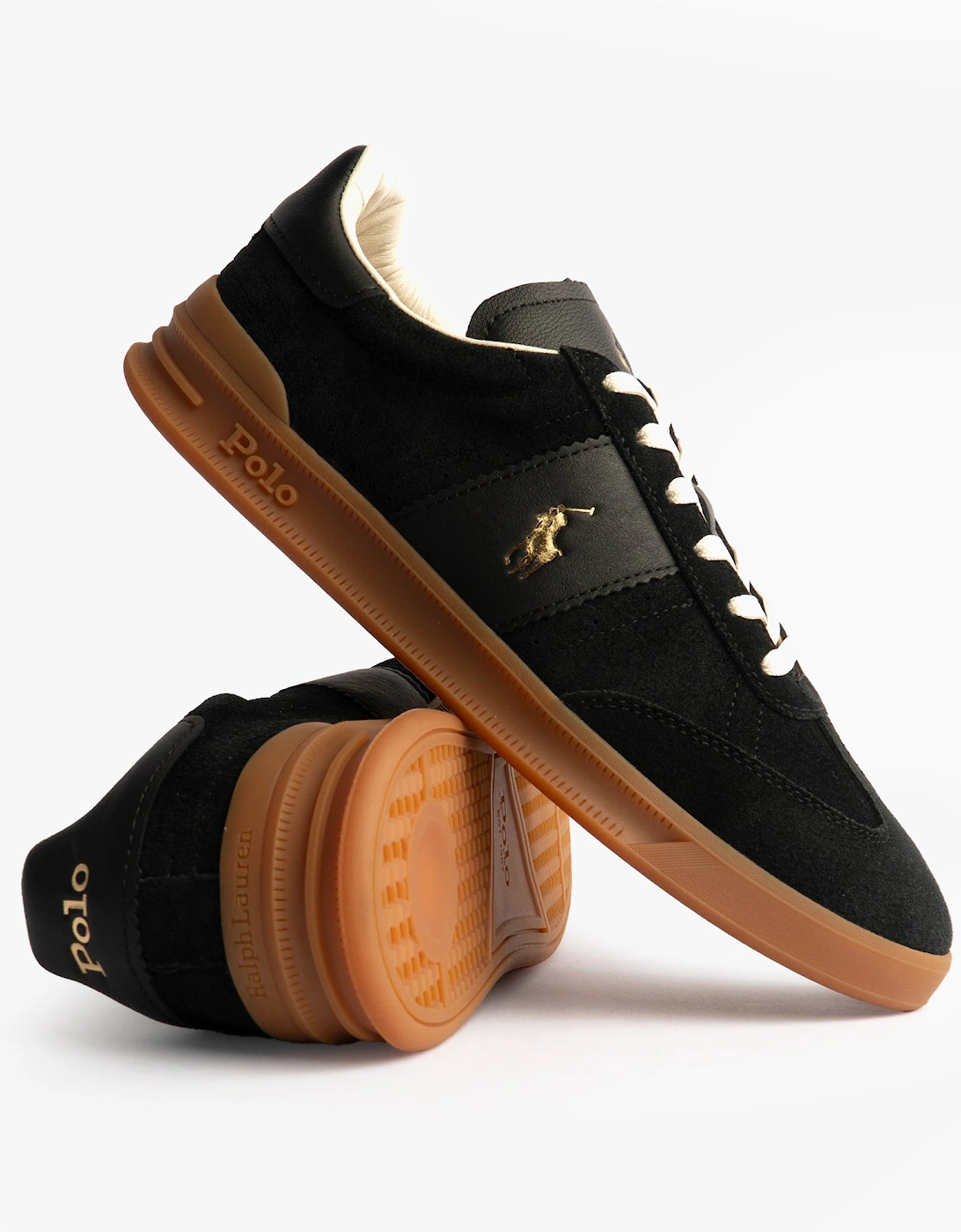 Heritage Aera Mens Lace Up Suede Trainer Black, 8 of 7