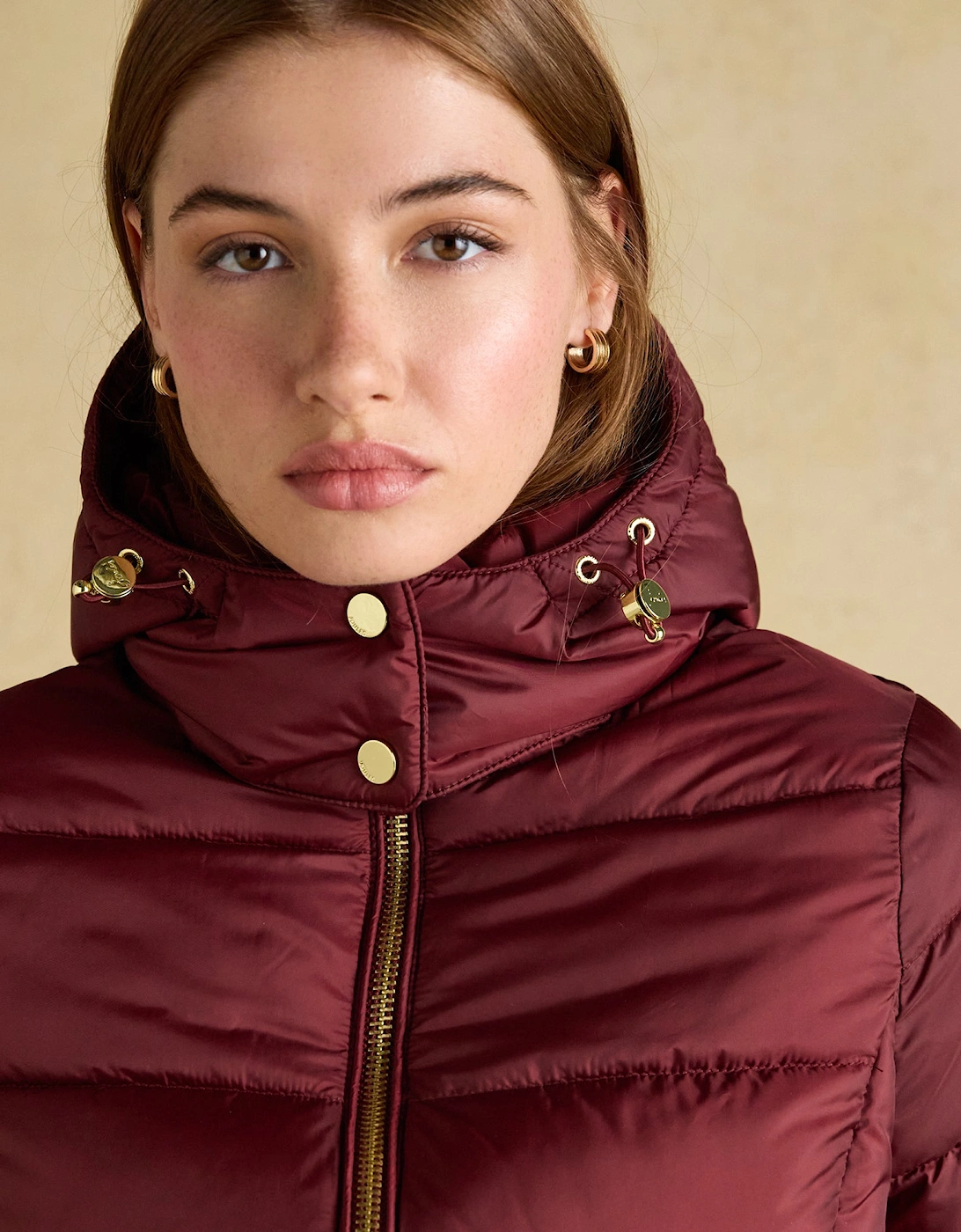 HADLOW Womens Padded Short Coat Red