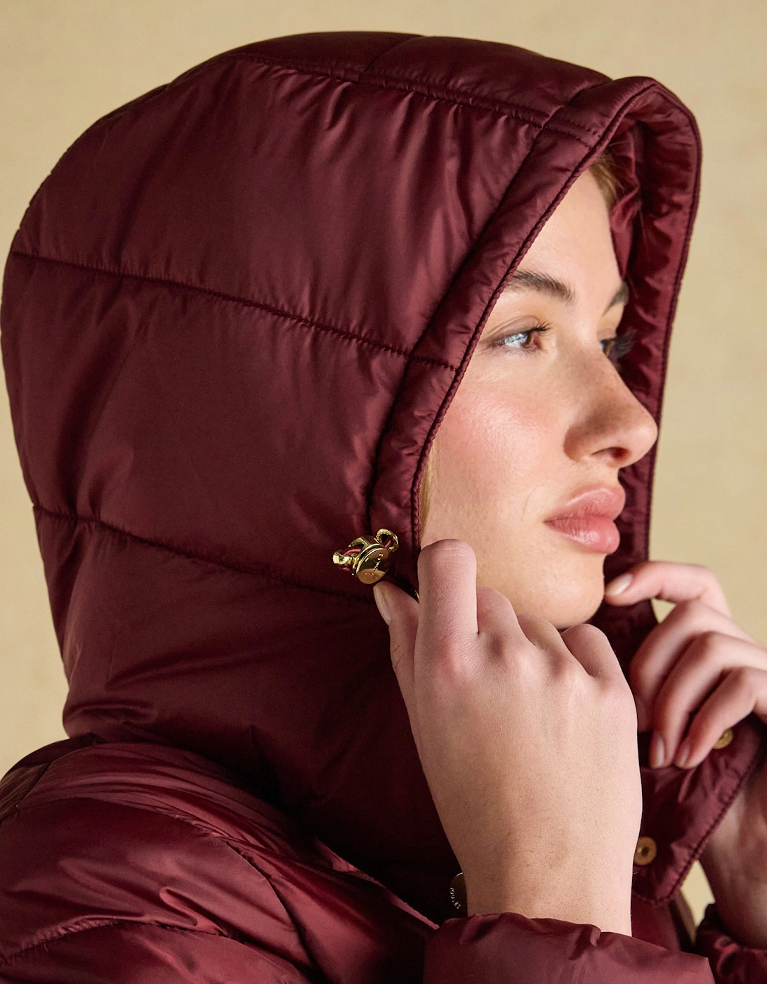 HADLOW Womens Padded Short Coat Red