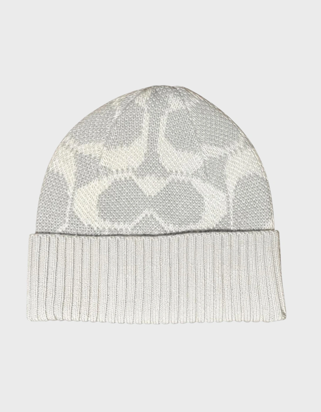 Coach Women's Grey Jumbo Signature Beanie Chalk