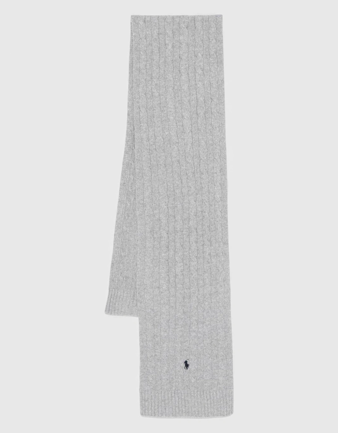 Ralph Lauren Men's Grey Polo Scarf Classic Wool Blend