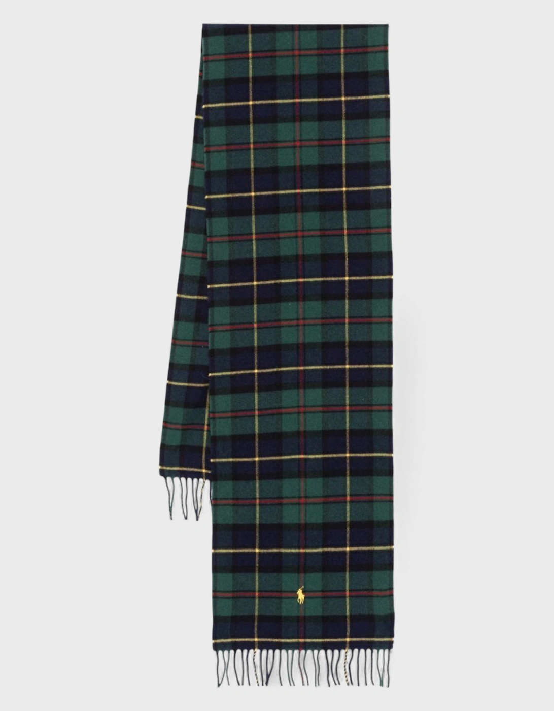 Polo Lambs Wool Green & Cashmere Tartan Scarf, 5 of 4