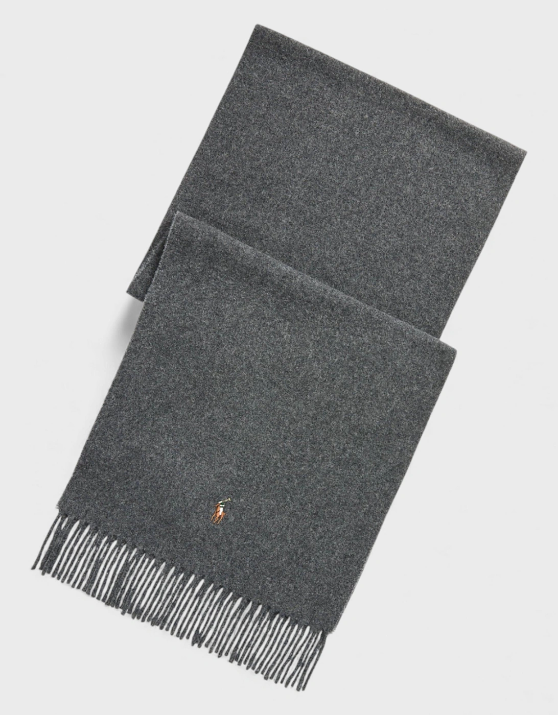 Ralph Lauren Men's Grey Polo Virgin Wool Scarf