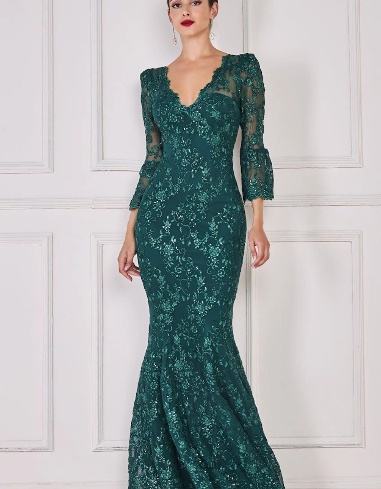 Scalloped Lace Maxi Dress