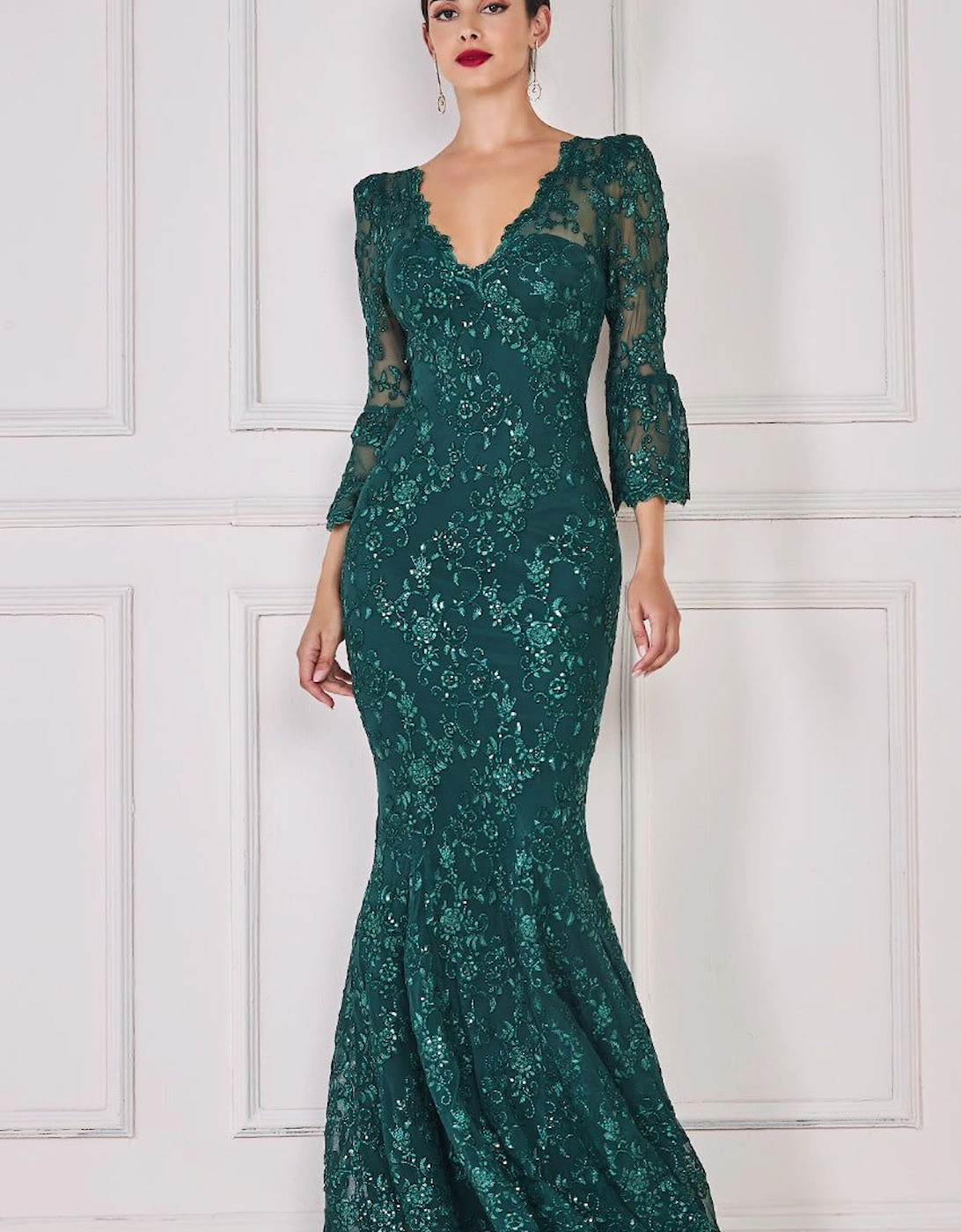 Scalloped Lace Maxi Dress, 2 of 1