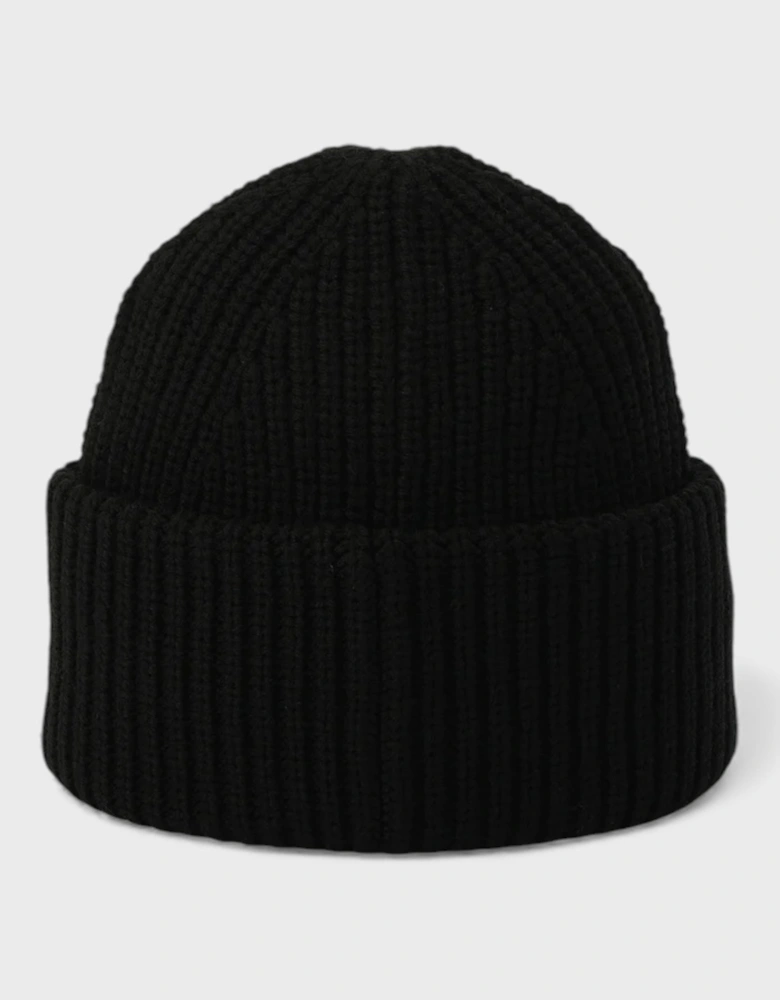 Woven Patch Beanie Black