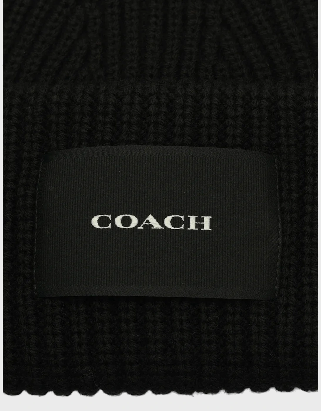 Woven Patch Beanie Black