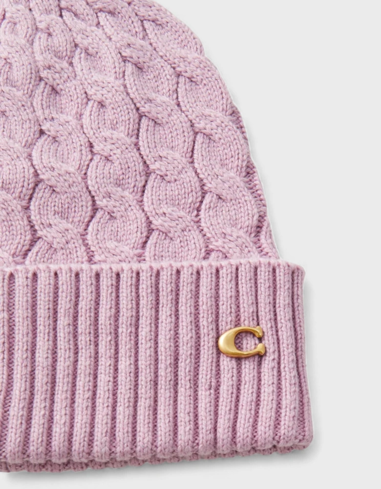 Cable Beanie Faded Pink