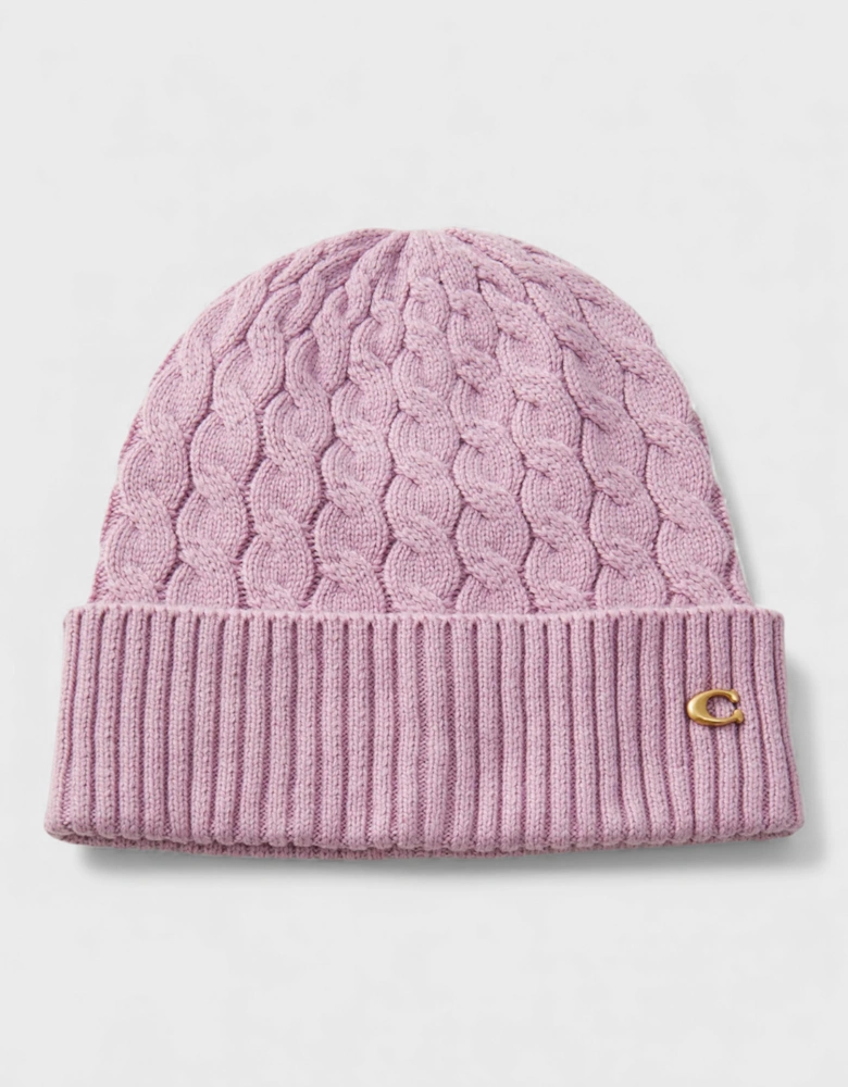 Cable Beanie Faded Pink