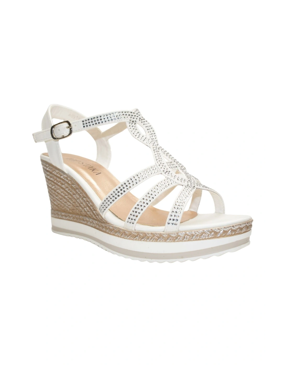 Crystal Sparkling Shine Espadrille Style Platform Wedge Sandals, 2 of 1