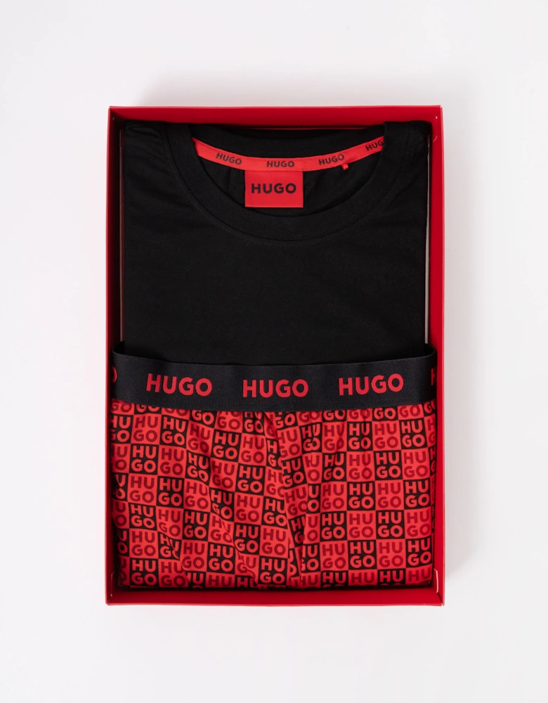 HUGO Aaron Mens Short Pyjama Set - Open Red 640