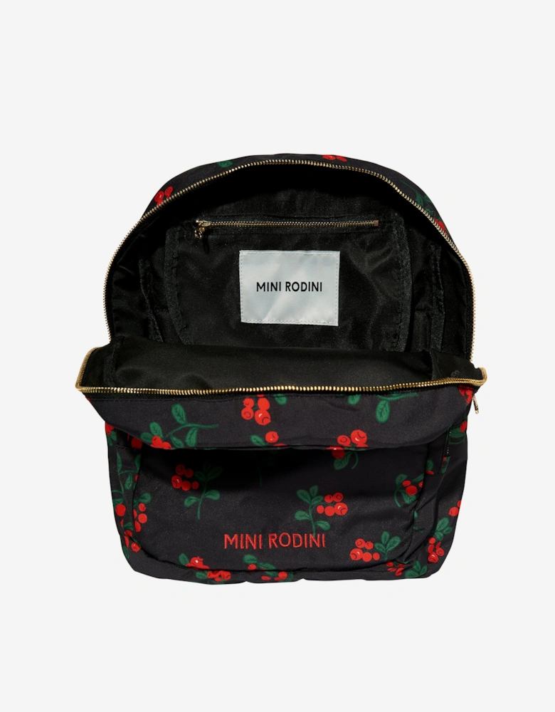 Girls Lingonberries AOP Backpack in Black (35cm)