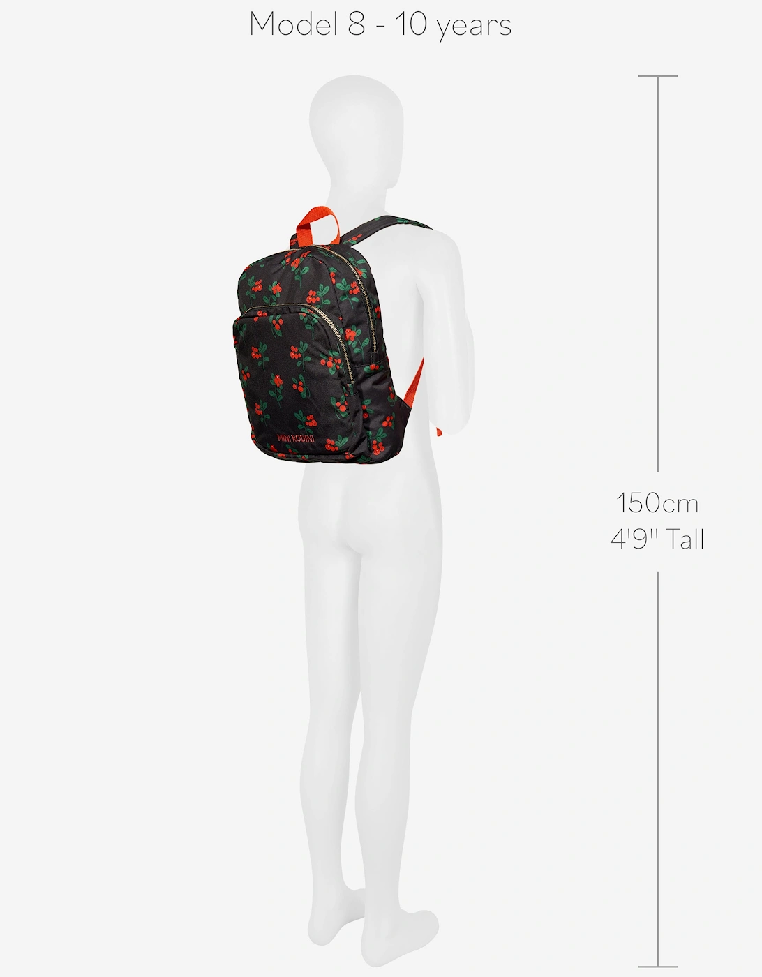 Girls Lingonberries AOP Backpack in Black (35cm)