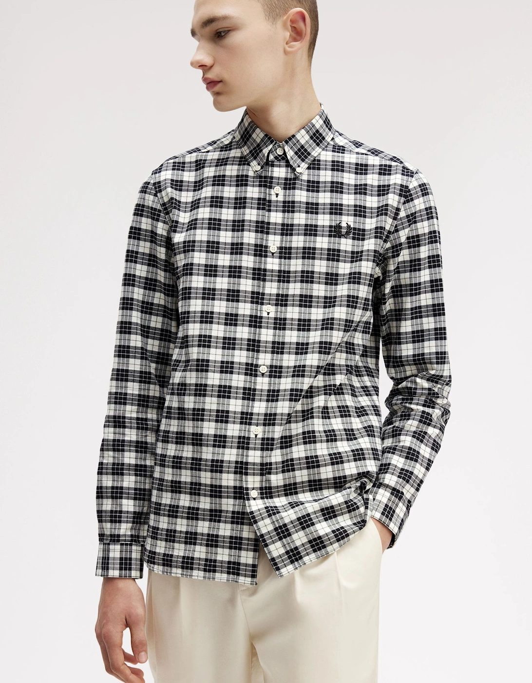 M1743 Tartan Oxford Shirt - Ecru